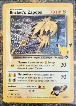 Pokemon 2021 Celebrations Rocket's Zapdos 15 NM or Better - Image 1