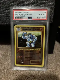 PSA 10 - Machoke 58/108 Evolutions Reverse Holo Gem Mint Pokemon - Image 1