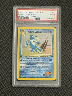 2000 Pokemon Gym Chall Holo Rare Misty’s Golduck First Edition 12/132 PSA 9 - Image 1