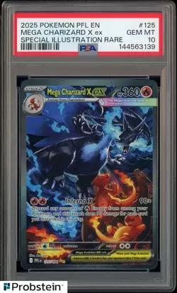 #1 2025 Pokemon PFL En Special Illustration Rare #125 Mega Charizard Ex PSA 10 - Image 1
