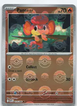 Pansear (Poke Ball Pattern) 014/086 Common Holo SV: White Flare NM Pokemon - Image 1