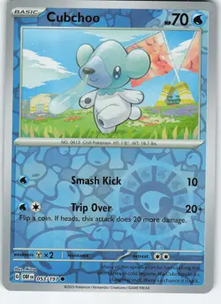 Cubchoo 053/197 Common Reverse Holo SV03: Obsidian Flames NM Pokemon - Image 1