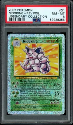 PSA 8 2002 POKEMON LEGENDARY COLLECTION 31/110 NIDOKING-REVERSE FOIL - Image 1