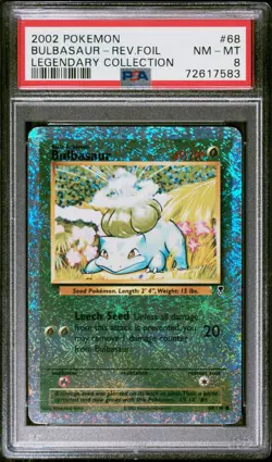 2002 POKEMON LEGENDARY COLLECTION #68 BULBASAUR-REVERSE FOIL PSA 8 - Image 1