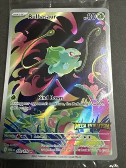 SEALED Pokemon Mega Evolution Bulbasaur 133/132 Illustration Rare Stamped Promo - Image 2