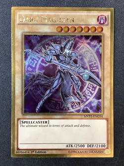 Yu-Gi-Oh TCG #MVP1-ENG54 Dark Magician 1st Edition Gold Rare HP (Scratches) - Image 1
