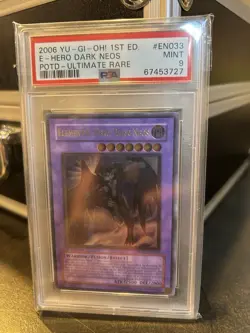 YUGIOH 1ST ED POTD-EN033 ELEMENTAL HERO DARK NEOS ULTIMATE PSA 9 MINT - Image 1