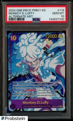 2024 One Piece PRB01 EN #119 Monkey D.Luffy Alternate Art PSA 10 GEM MINT - Image 1
