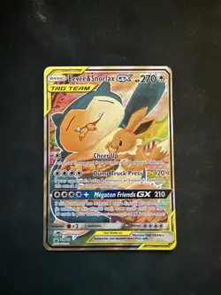 Eevee & Snorlax GX Tag Team, 2019 Pokemon Promo Card SM169 - Image 1