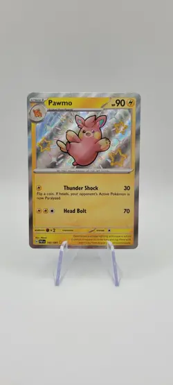 Pokemon TCG: Pawmo 143/091 Paldean Fates- Holo Shiny Rare Card NM - Image 1
