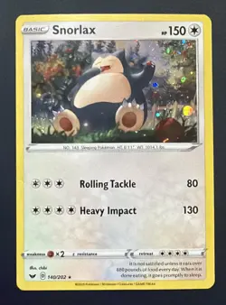 Snorlax 140/202 Cosmic Holo Blister Exclusives Pokemon Card - Image 1
