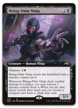 Biting-Palm Ninja (Extended Art) #452 (NM) Kamigawa Neon Dynasty NEO Magic MTG - Image 1