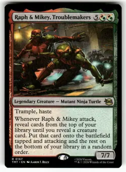 Raph & Mikey, Troublemakers 167 NM MTG TMT Magic - Image 1