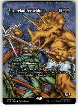 Silverclad Ferocidons (Borderless) 09 NM MTG PZA Magic - Image 1