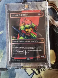 Raphael, the Muscle (0091) (Borderless) (Surge Foil) Commander: Teenage... - Image 3