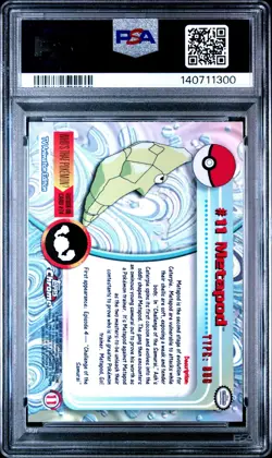 2000 Topps Chrome Pokemon T.V. Metapod #11 Pokemon T.V. PSA 9 - Image 2