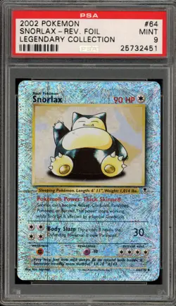 Pokemon Snorlax Legendary Coll. Reverse Holo #64 PSA 9 Mint - Image 1