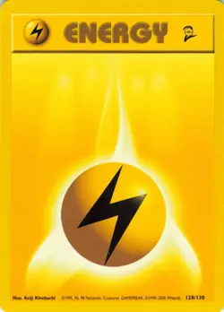 Lightning Energy - 128/130 Base Set 2 - Pokemon TCG - 2000 - Image 1