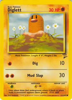 Diglett - 71/130 Base Set 2 - Pokemon TCG - 2000 - Image 1