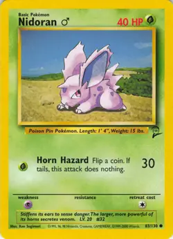 Nidoran - 83/130 Base Set 2 - Pokemon TCG - 2000 - Image 1