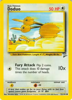 Doduo - 72/130 Base Set 2 - Pokemon TCG - 2000 - Image 1