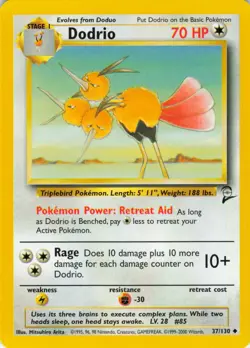 Dodrio - 37/130 Base Set 2 - Pokemon TCG - 2000 - Image 1