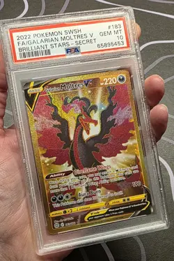 Pokemon Galarian Moltres V Brilliant Stars 183/172 PSA 10 Gem Mint - Image 3