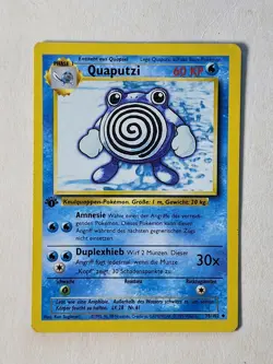 GERMAN (Poliwhirl) Quaputzi 1st Edition Pokemon Base Set 38/102 Uncommon NM - Image 1