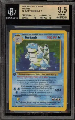 Pokemon Blastoise (Tortank) Base Set 1st Edition FRENCH Holo Rare #2 BGS 9.5 - Image 1