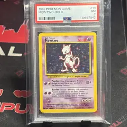 PSA 7 1999 Pokemon Base Set 1 Mewtwo Holo Card # 10 PSA 7 NM - Image 1