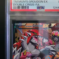 Pokemon EX Team Magma's Groudon Full Art Holo 15/34 Double Crisis PSA 6 - Image 3