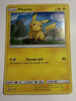 Pokemon Pikachu TCG Holo Blackstar Promo SM183 - Image 1