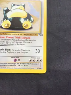 Pokemon Cards: Jungle 1st Edition Rare: Snorlax 27/64 - Image 4