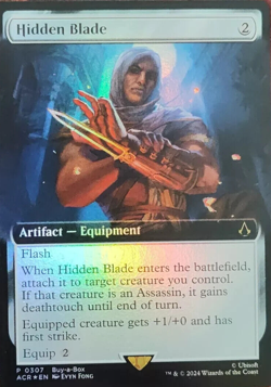 Hidden Blade (Extended Art Foil) - Buy-A-Box Promos RARE MtG TGC Card - Image 1