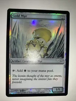LP FOIL Gold Myr Mirrodin Artifact MAGIC THE GATHERING CARD White - Image 1