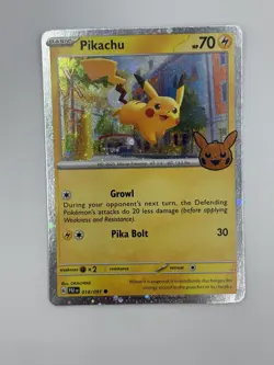 Pikachu Trick or Trade 2024 Cosmos Holo Card 018/091 Pokemon - Image 1