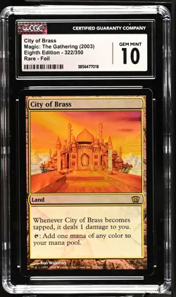 CITY OF BRASS 8th Edition Foil Rare CGC 10 MTG [Nostalgium] - Image 1
