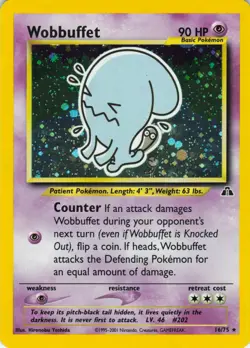 Wobbuffet - Holo - 16/75 Neo Discovery - Pokemon TCG - 2001 - Image 1
