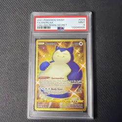 2021 Pokemon Sword & Shield Full Art Snorlax Chilling Reign Secret #224 PSA 9 - Image 1
