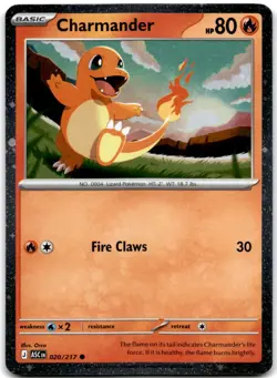 Pokemon Charmander Ascended Heroes 020/217 Cosmo Holo Promo - Image 1