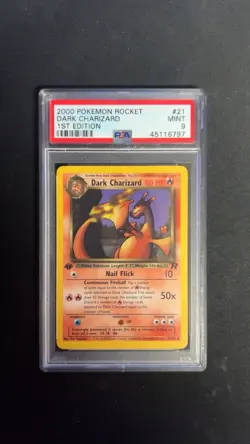 Pokemon Dark Charizard 1st Edition Team Rocket 21/82 Rare PSA 9 2000 - Image 1