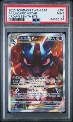 Pokemon Crown Zenith Lucario VSTAR Promo #SWSH291 - PSA 9 - Image 1
