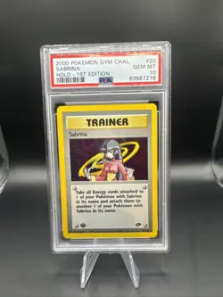 2000 POKEMON GYM CHALLENGE HOLO-1ST ED #20 SABRINA PSA 10 - Image 1