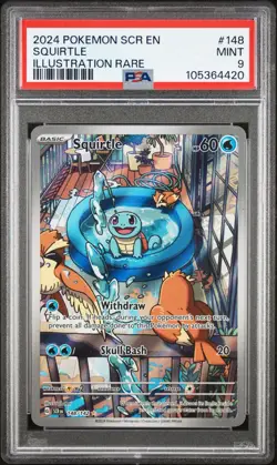 2024 POKEMON SCR EN-STELLAR CROWN #148 SQUIRTLE ILLUSTRATION RARE PSA 9 - Image 1