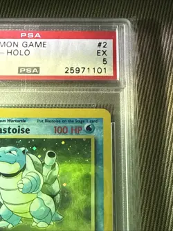 2000 Pokemon BLASTOISE Holo #2 old cert PSA 5 EX - Base Set 2 SWIRL! - Image 4