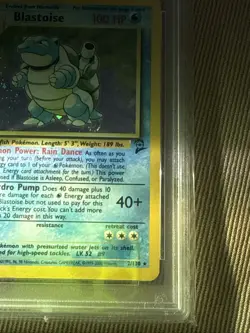 2000 Pokemon BLASTOISE Holo #2 old cert PSA 5 EX - Base Set 2 SWIRL! - Image 5