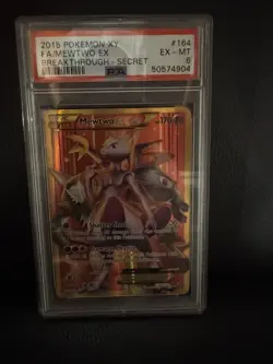2015 Pokemon XY Breakthrough Mewtwo EX #164 | Full Art Secret Rare | PSA 6 EX-MT - Image 1