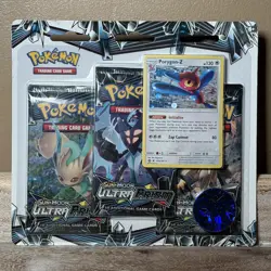 Pokemon TCG Sun & Moon Ultra Prism 3 Booster Packs Blister Porygon-Z Coin Sealed - Image 2