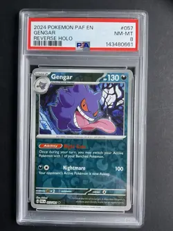 Gengar 057 PSA 8 2024 Pokemon Reverse Holo PAF EN - Image 1