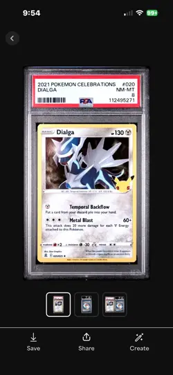 2021 POKEMON CELEBRATIONS #020 DIALGA PSA 8 - Image 1